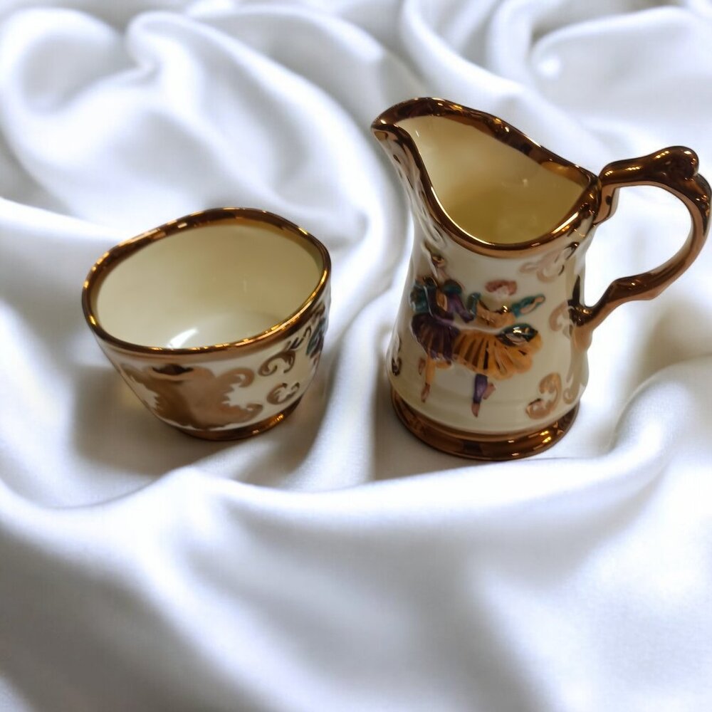 Vintage Wade Festival England Sugar and Creamer Set – 1970s Hand-Painted